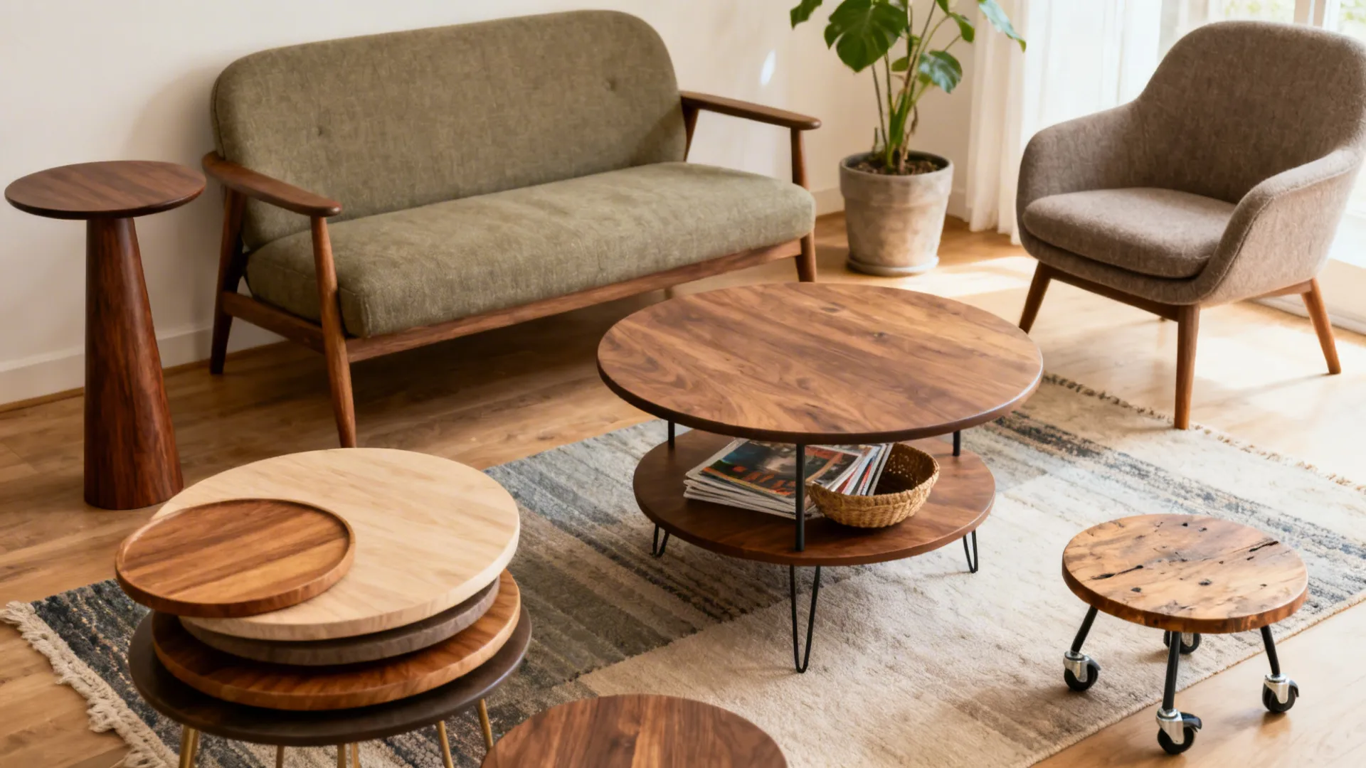 5 Wood Round End Tables for Small Living Rooms