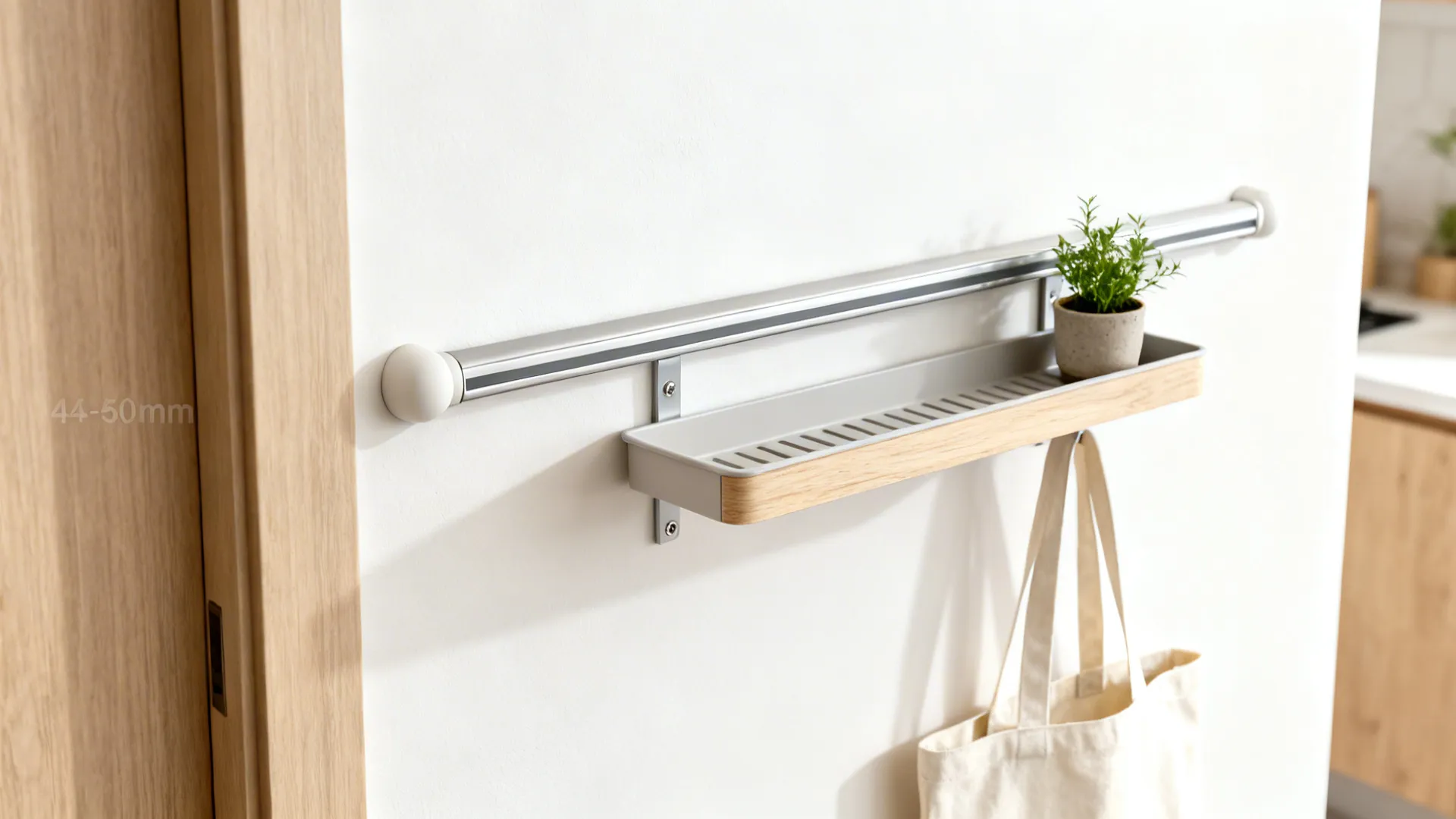 Rounded Gypsum Corner with Integrated Rail and Micro-Shelf