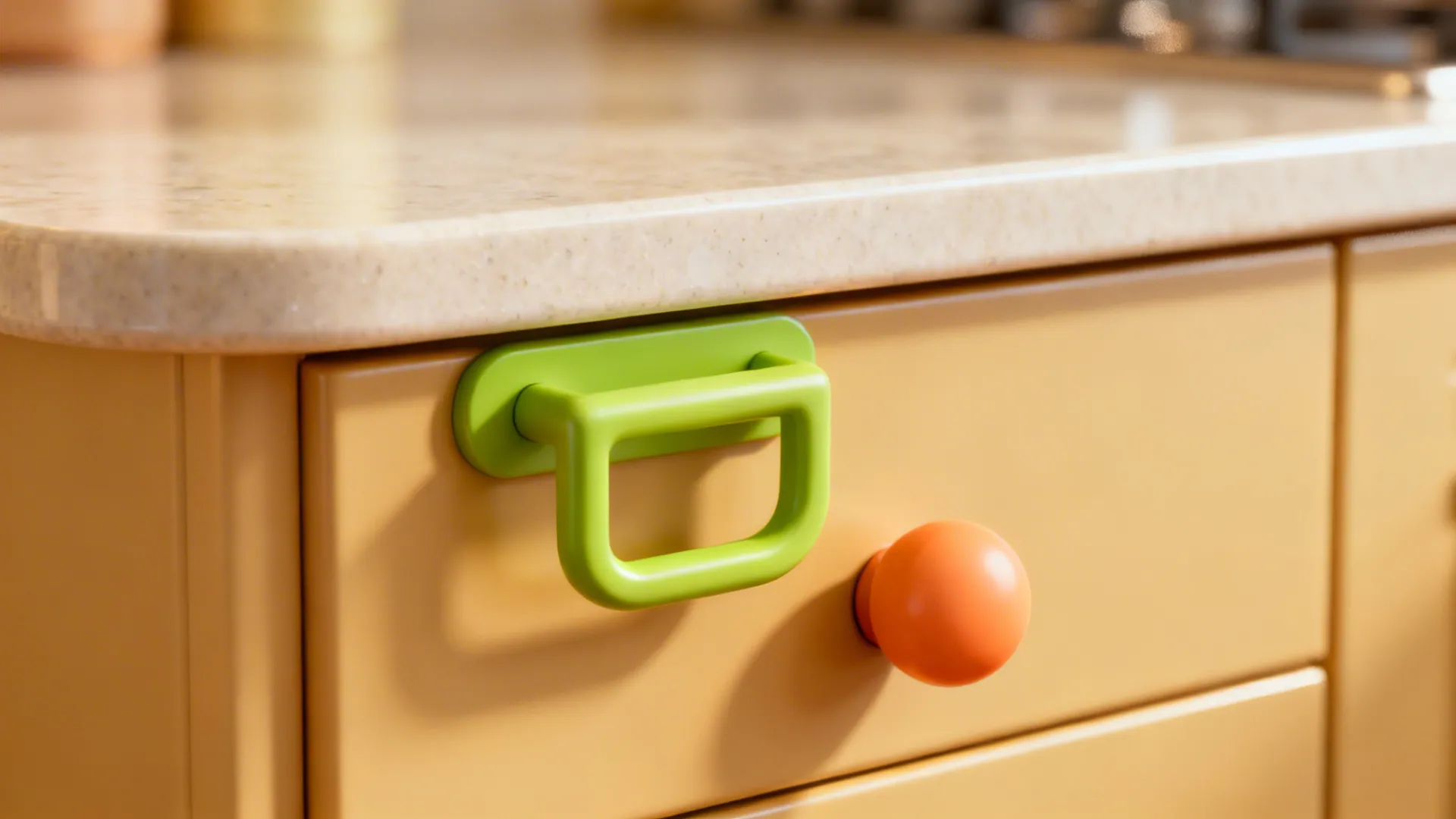 Soft-Edged Cabinetry and Playful Hardware