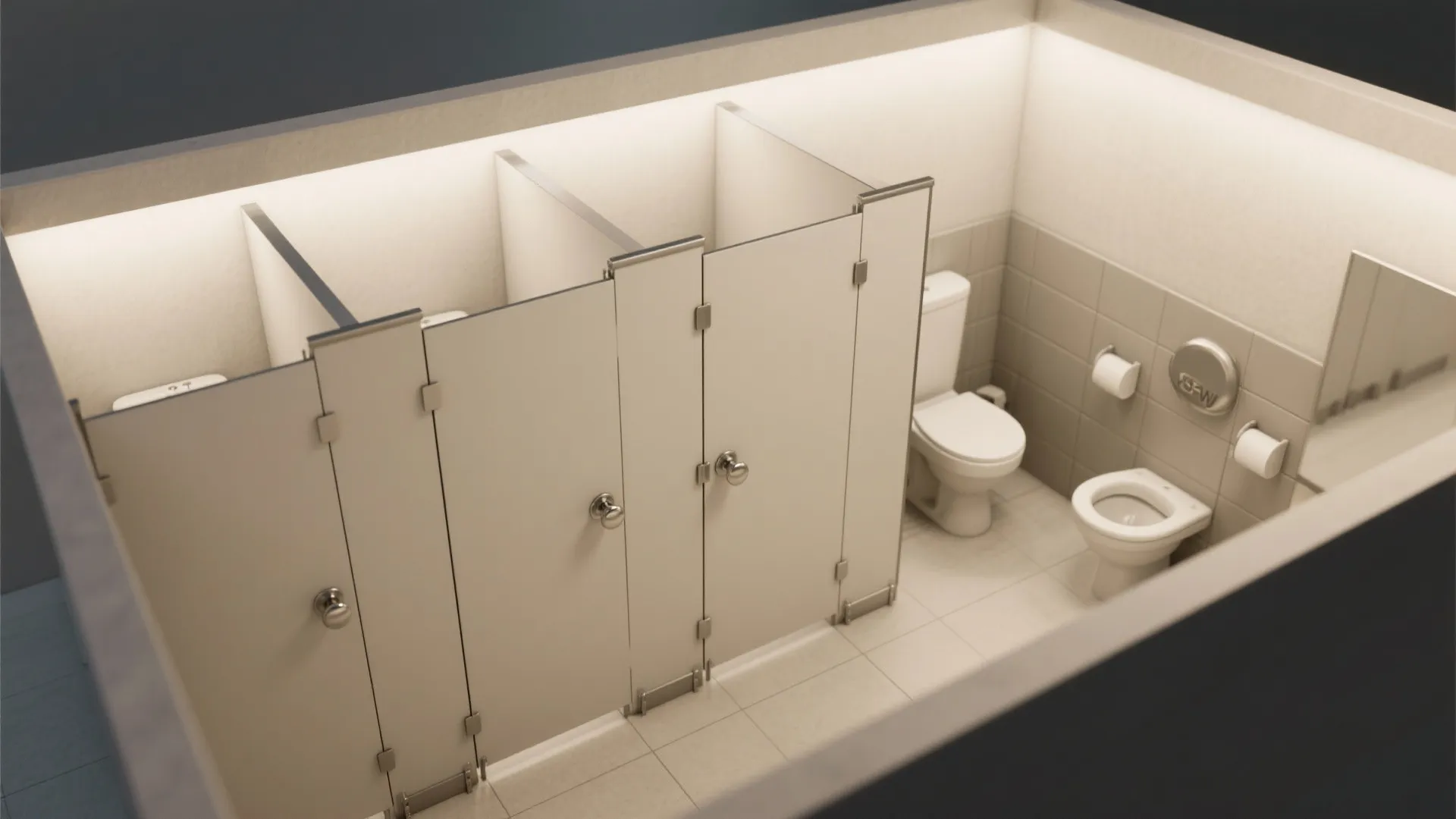 5. Rounded Knobs for Compact Stalls