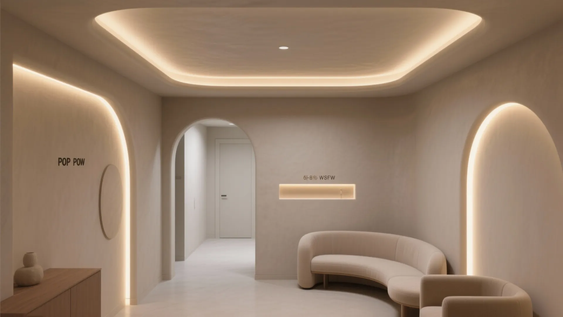 4) Minimal Tray Ceiling with Rounded Inner Corners