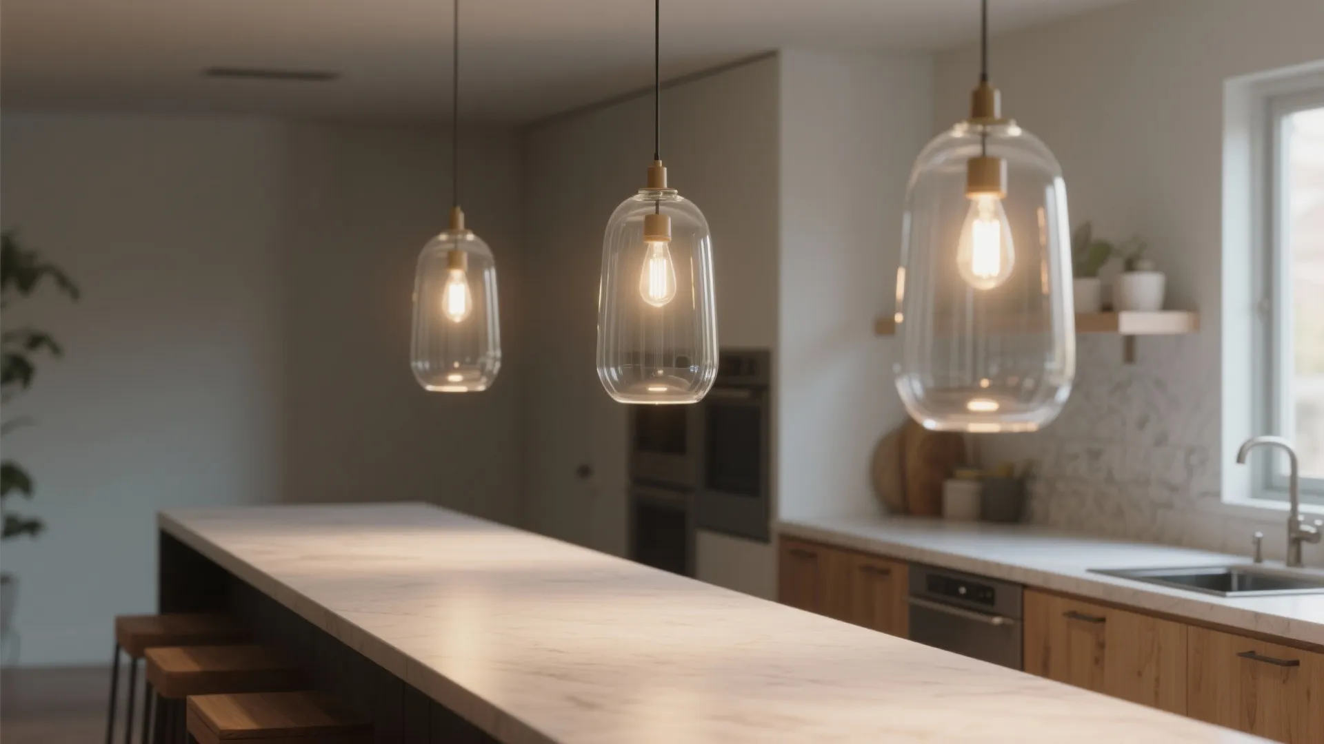 2. A row of small pendants for rhythm and scale