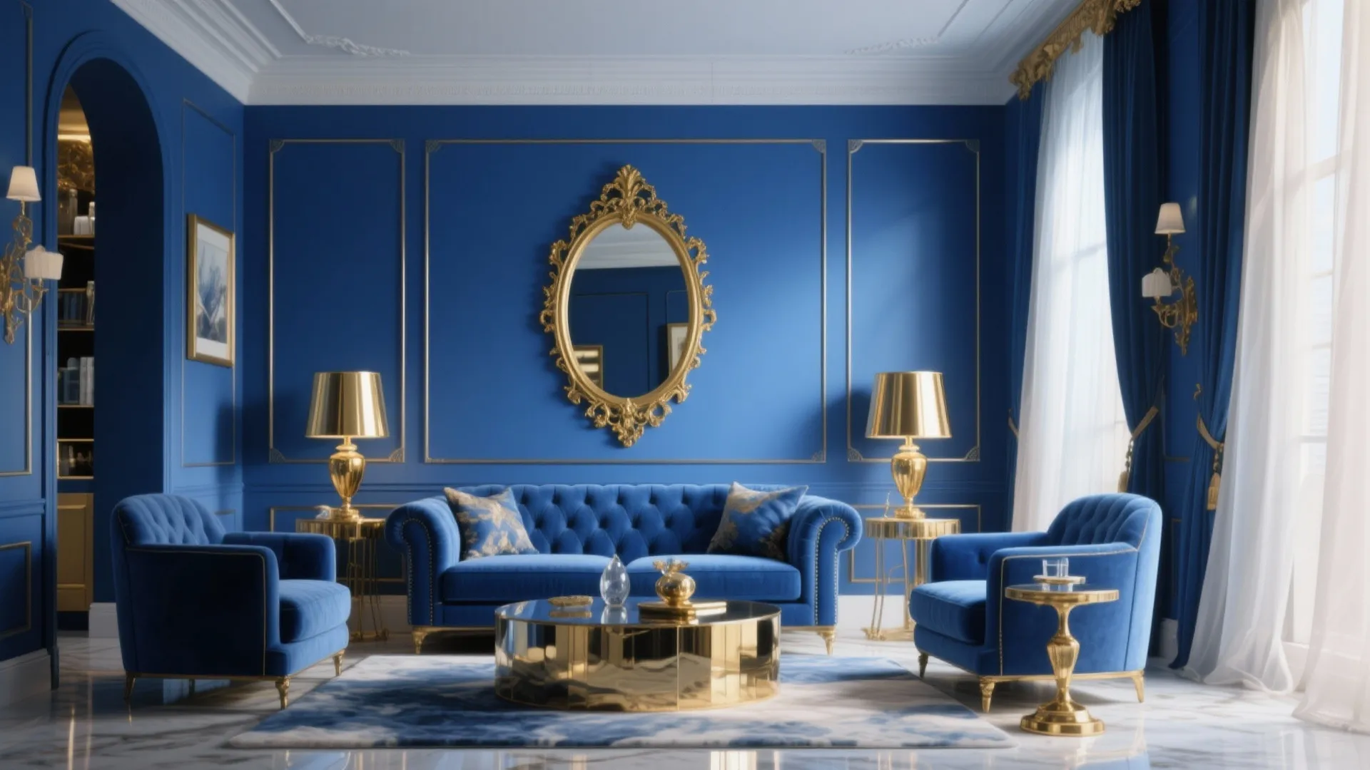 3. Royal Blue and Gold Combo