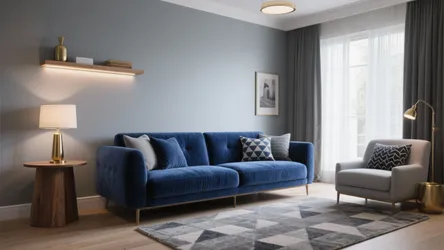 Royal Blue & Gray Living Room Ideas