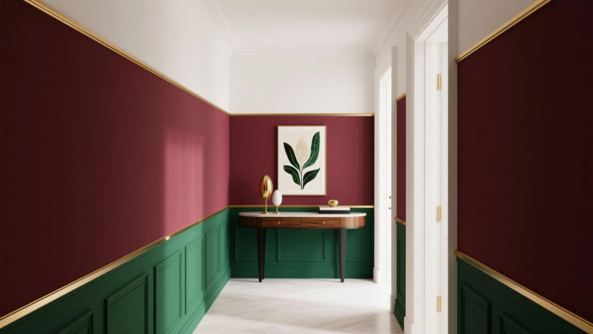 3) Royal color blocking: deep tones + warm metallics