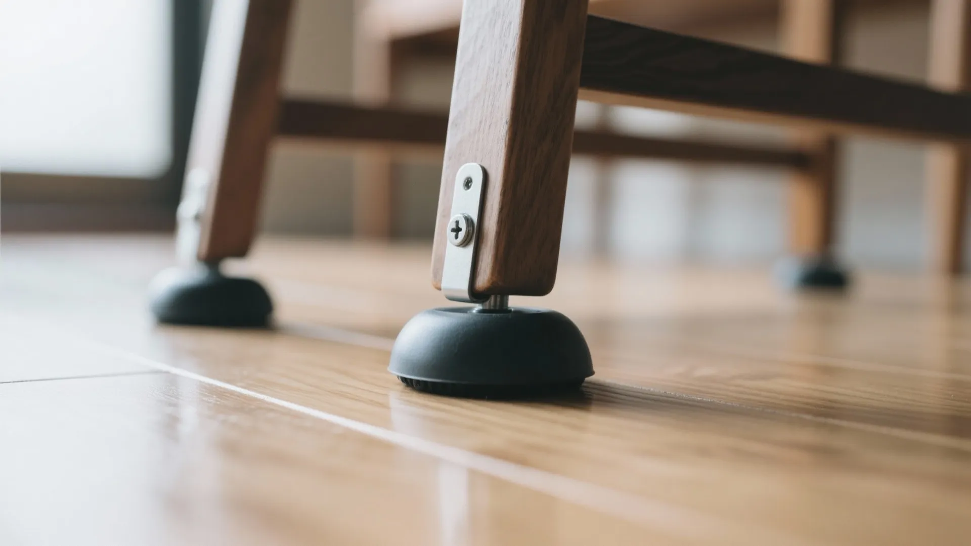 安全と静音：ラバー脚＋ロック機構で床と暮らしを守る