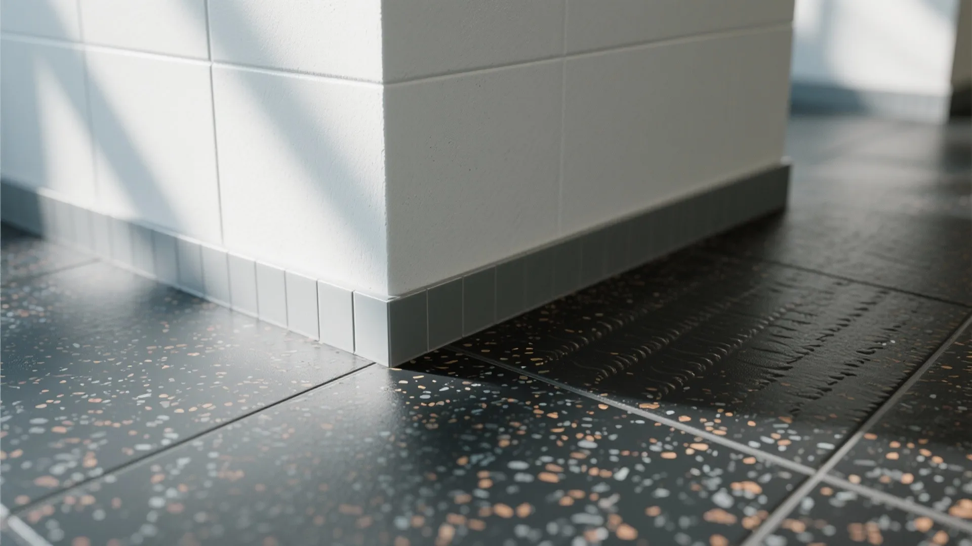 3) Durable finishes: tile baseboards, wipeable walls, and rubber flooring