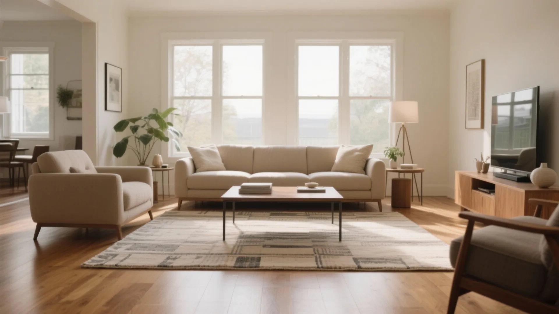 1. Centered Under Main Furniture