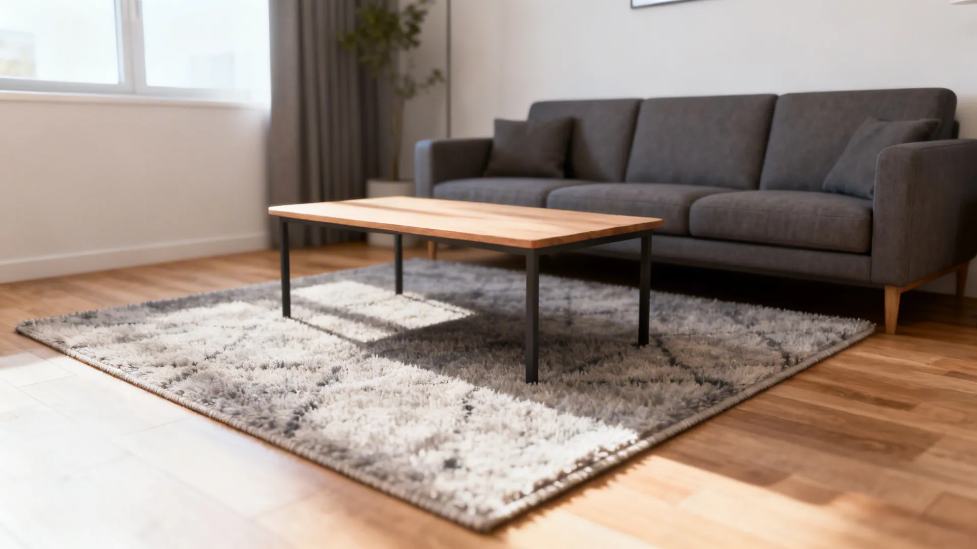 3. Coffee table rug (floating rug)