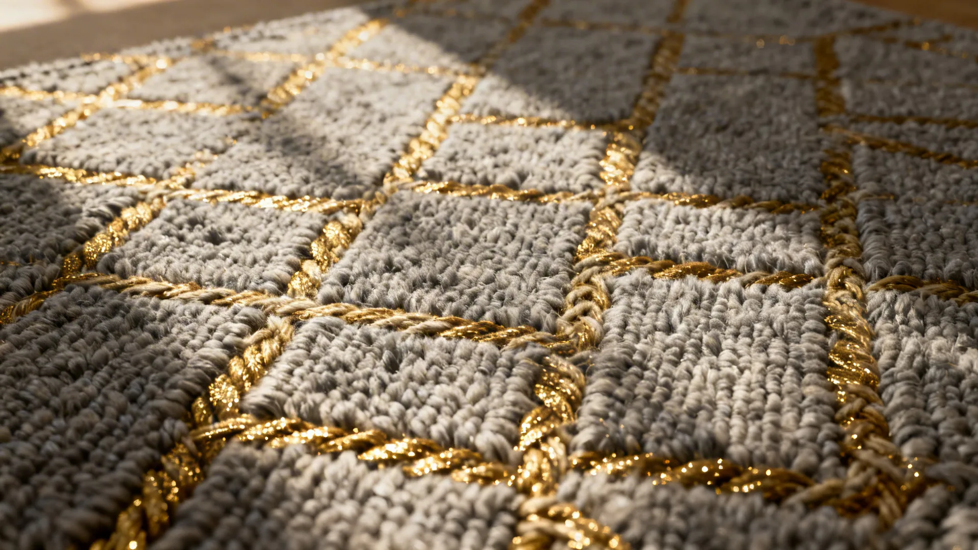 4. Statement Rug with Gold Threading