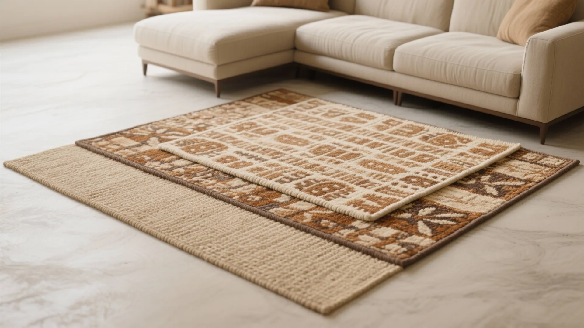 8. Understated Rug Layering