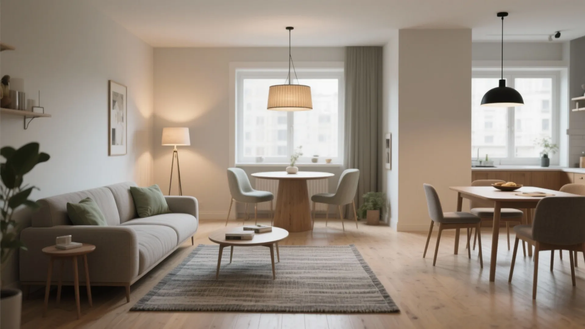 Flexible zones with rugs and lights