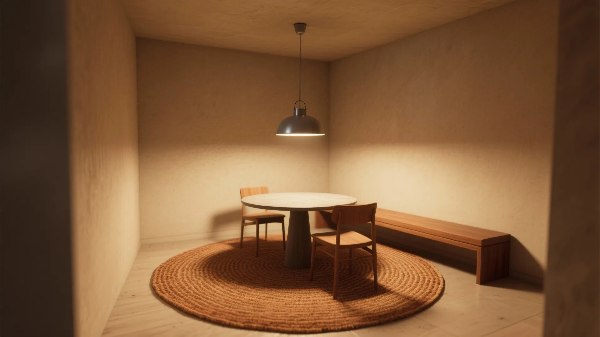 2. Use rugs and lighting to define the area