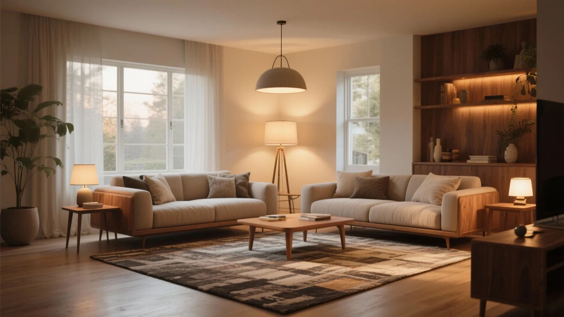 5. Create flow with rugs and lighting