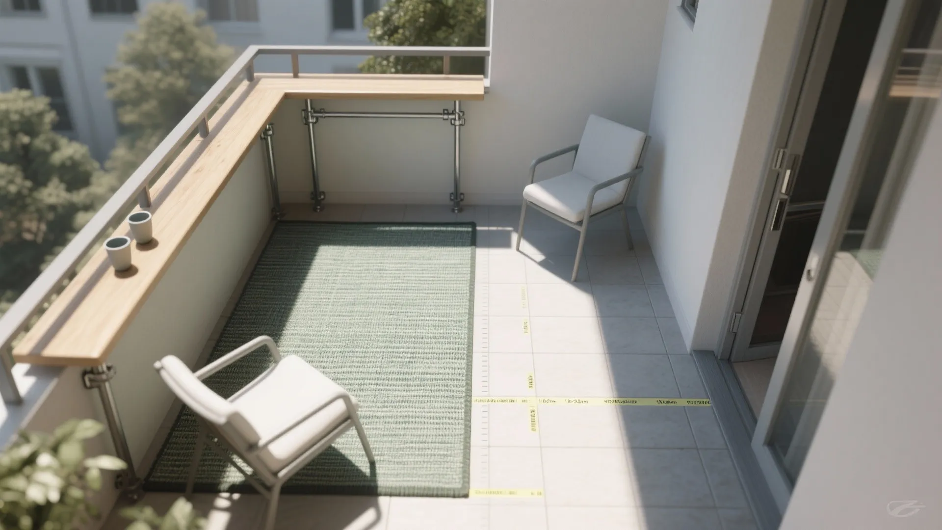 Zoning with Rugs and a Slim Rail Bar