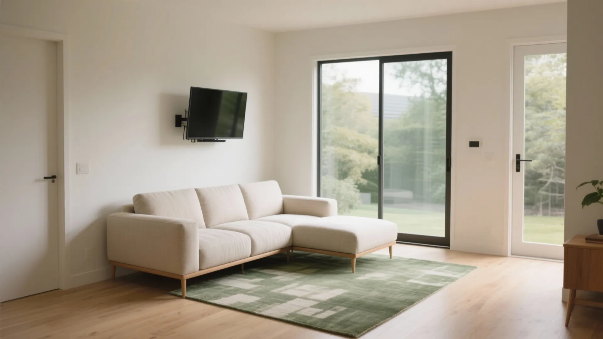 4) Define Zones with a Rug and a Corner Sectional