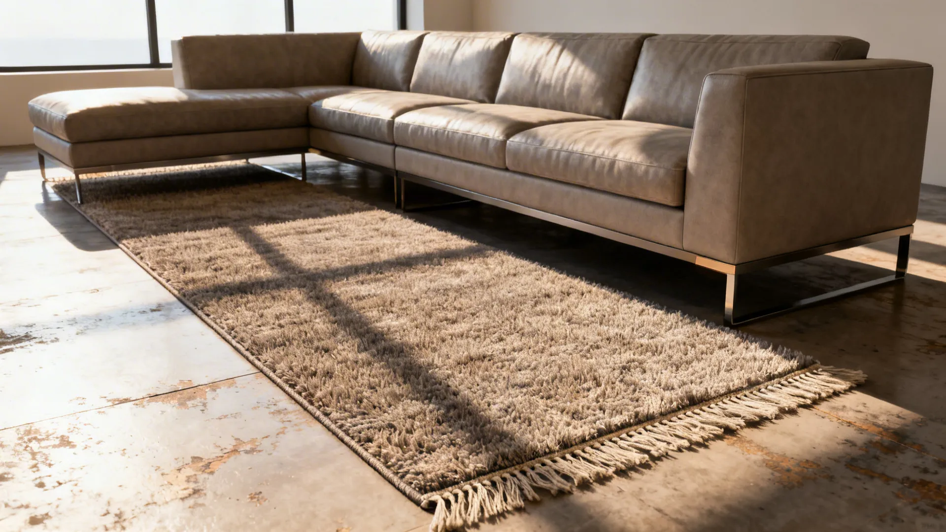 5. Runner or partial rug for sectional layouts