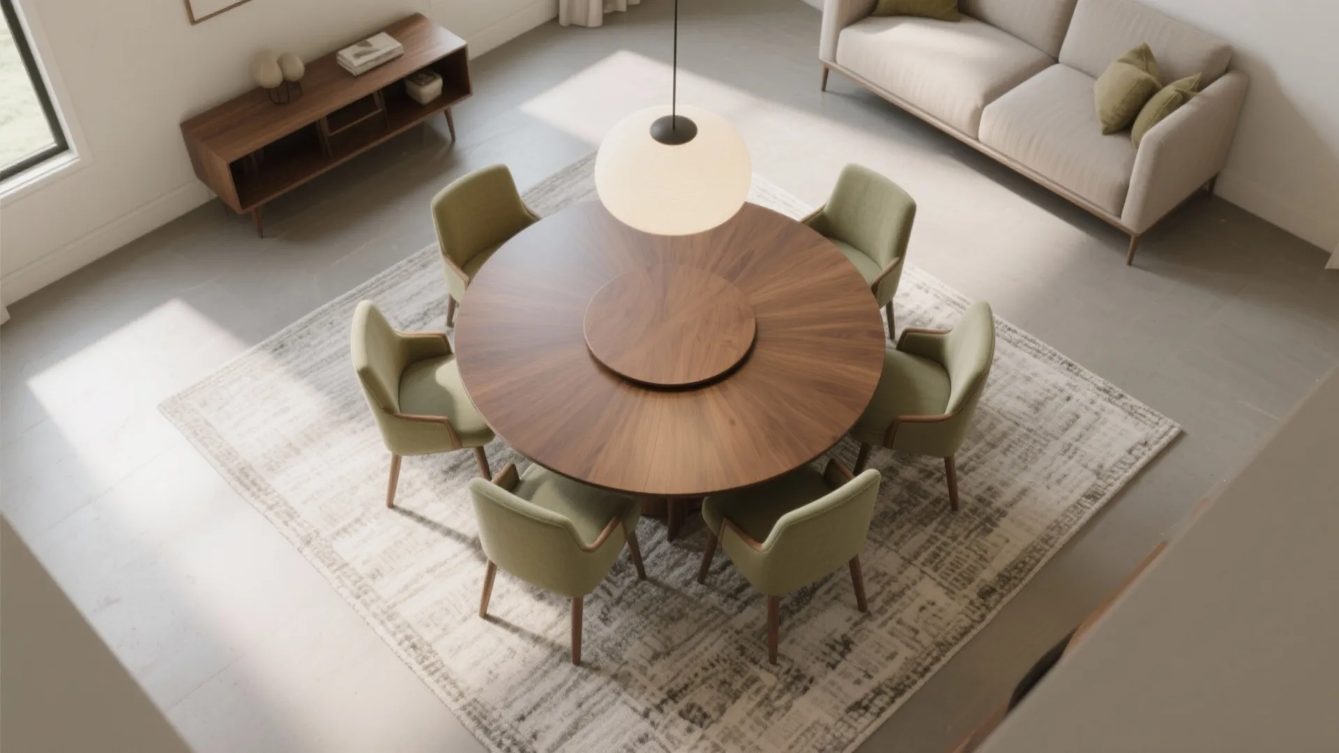 Rugs, Art, and Scale to Define the Zone