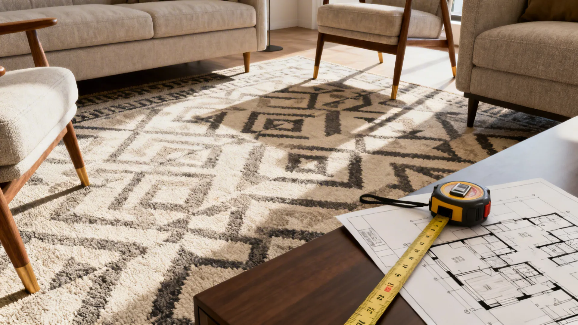 1. Size first: let the rug define the seating area