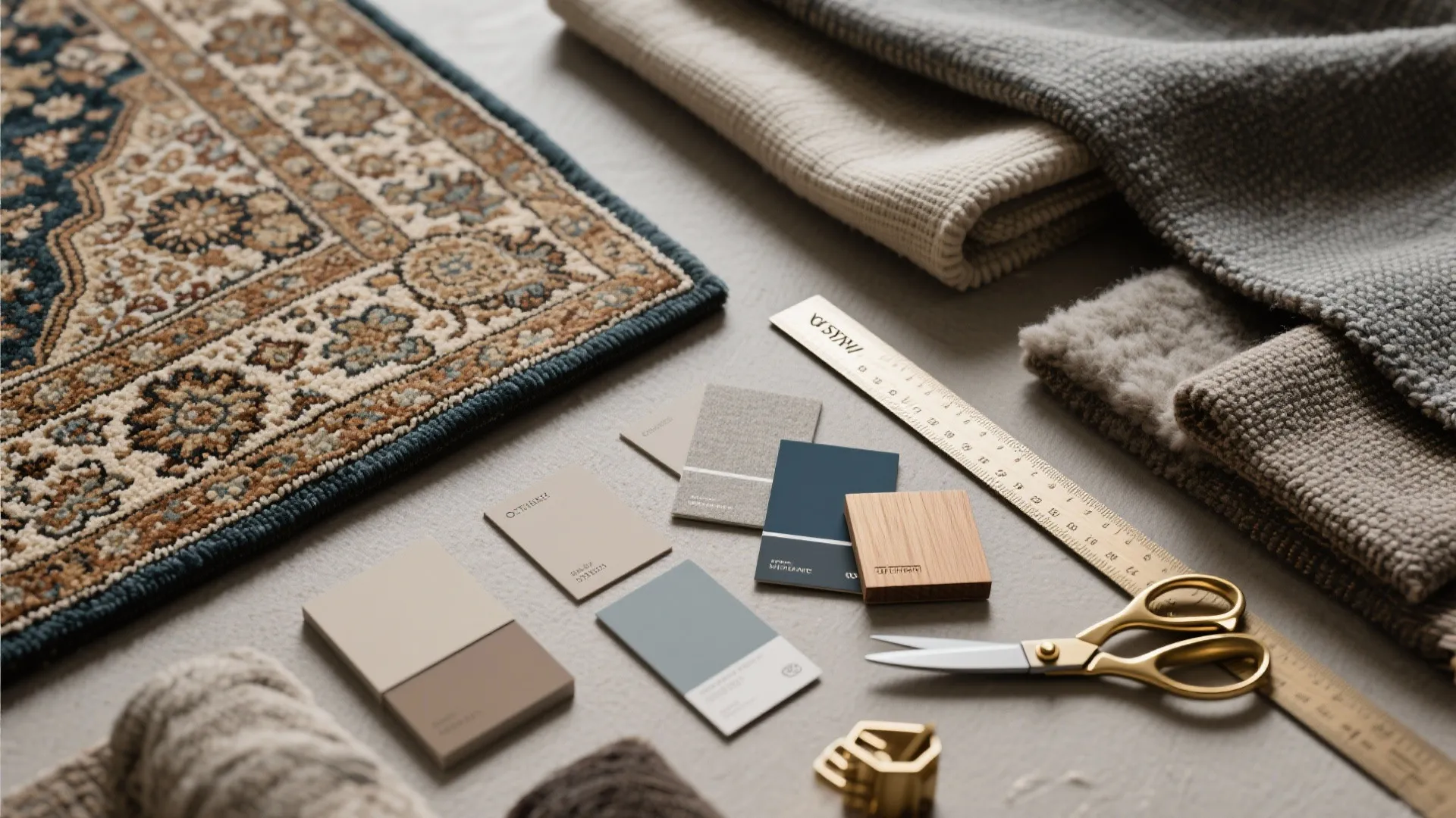 4. Anchor with a timeless rug and modern textiles