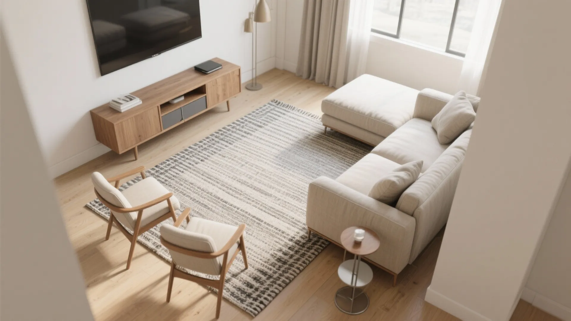 Smart zoning with rugs and sightlines