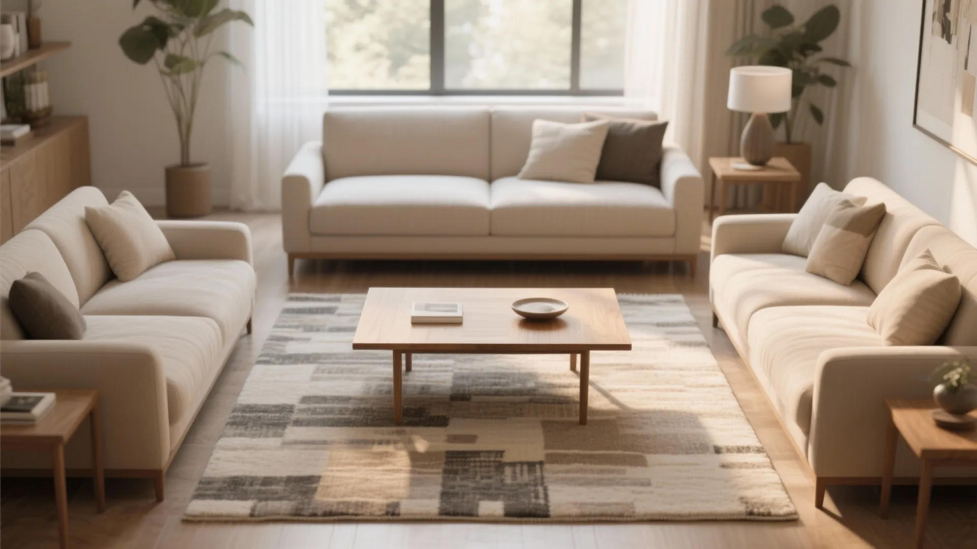 1. Centering Under the Coffee Table