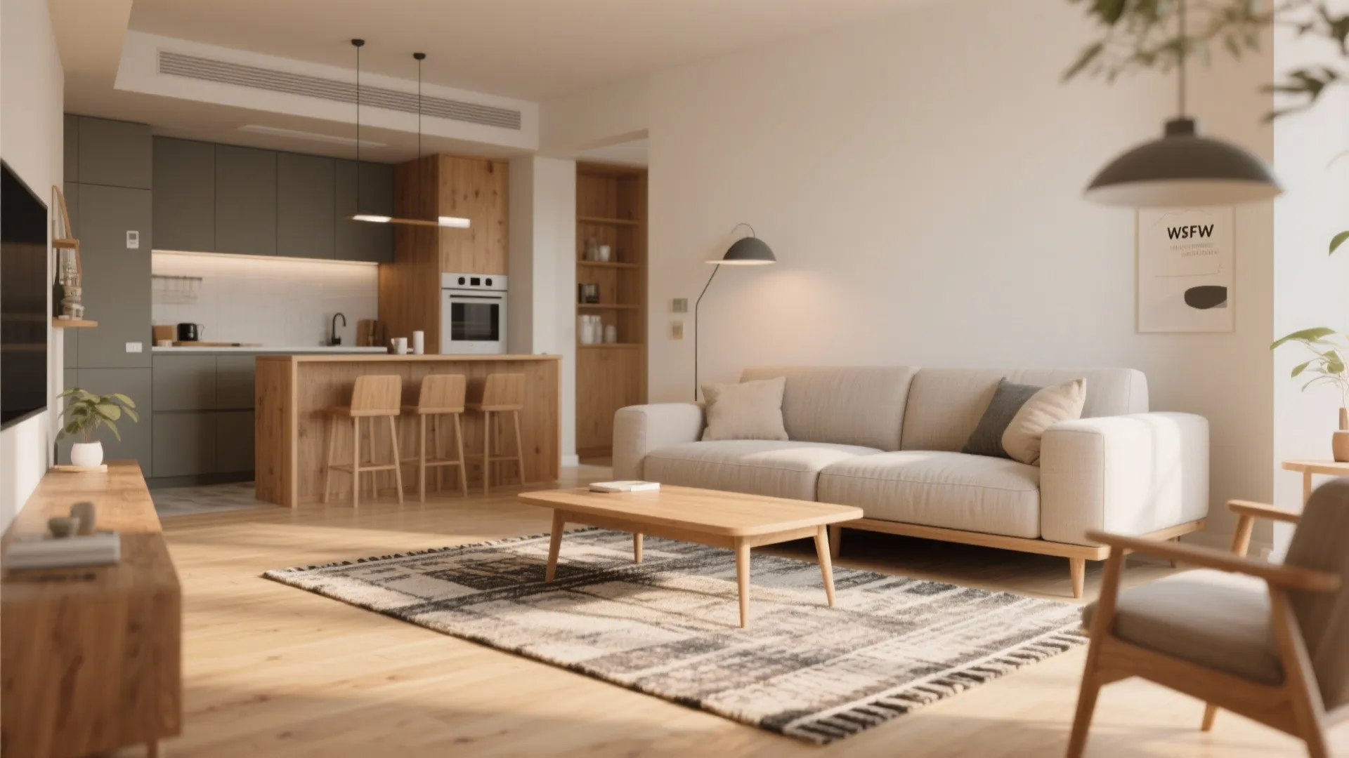 5. Open Plan Flow with a Defined Rug Zone