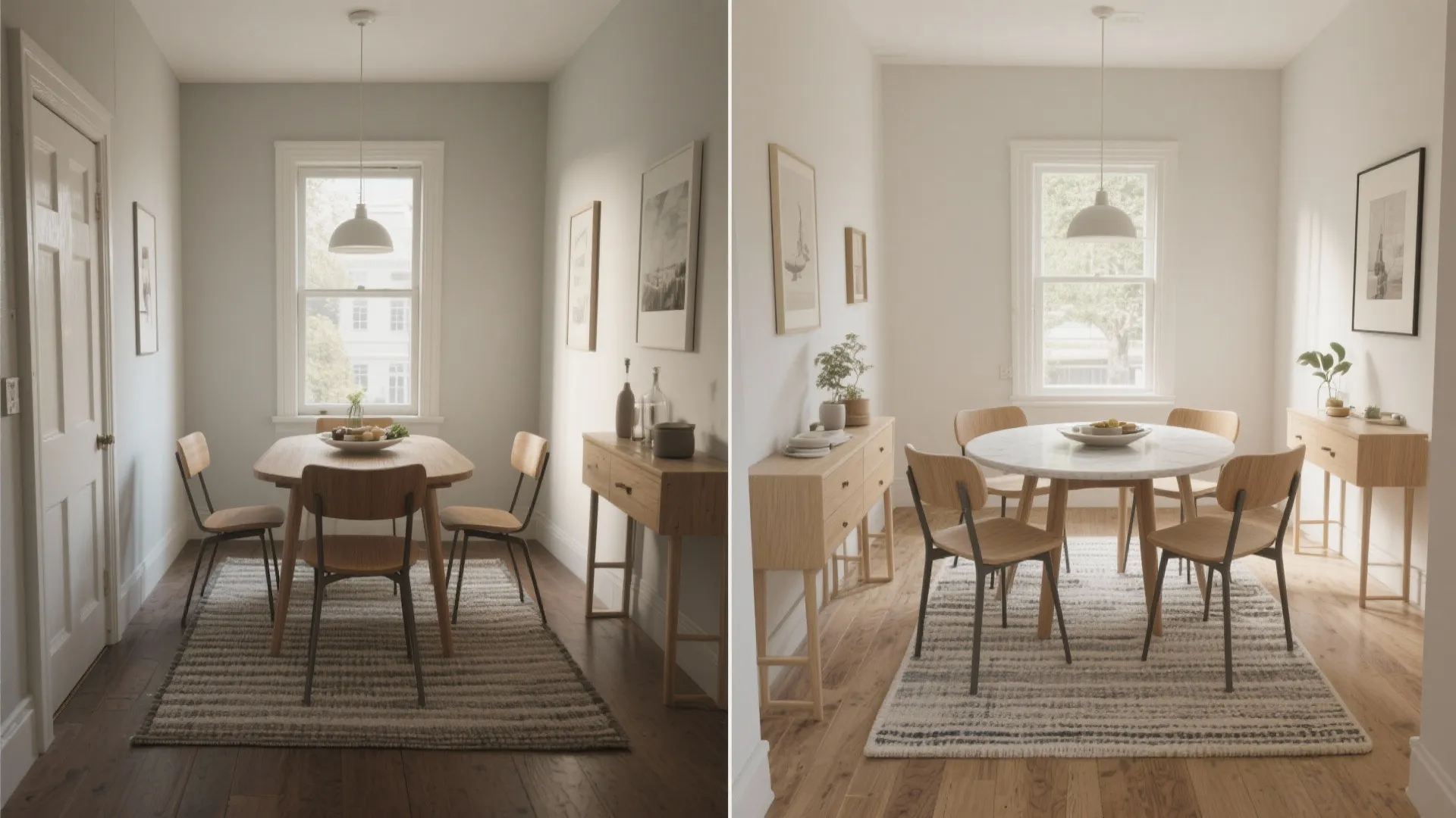 5. Define the Zone with Rugs and Slim Furniture