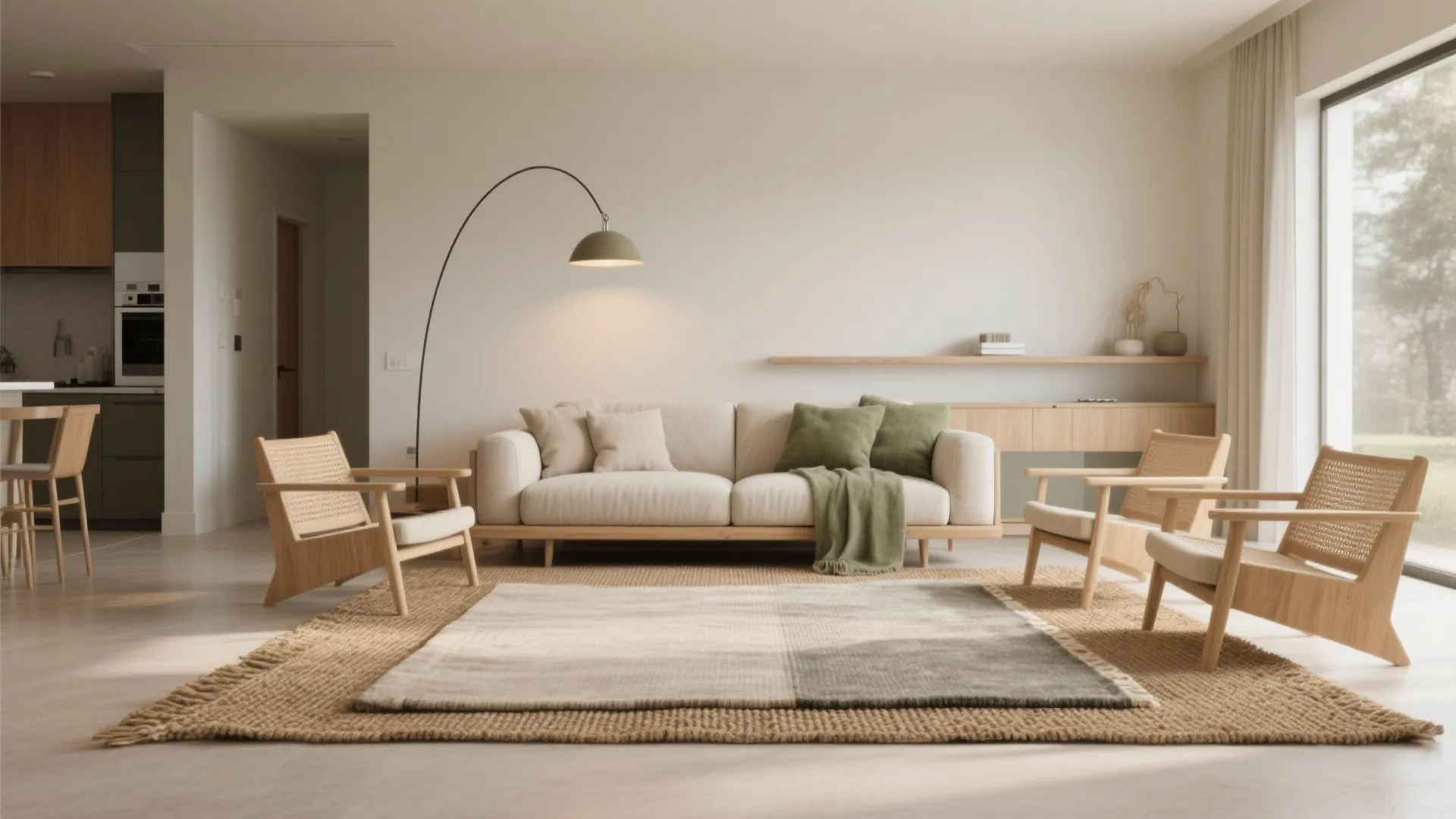 4) Zone with rugs and light (open plan savior)