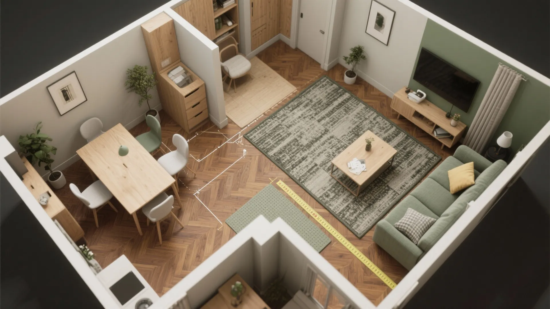 3. Floor treatment and rug zoning