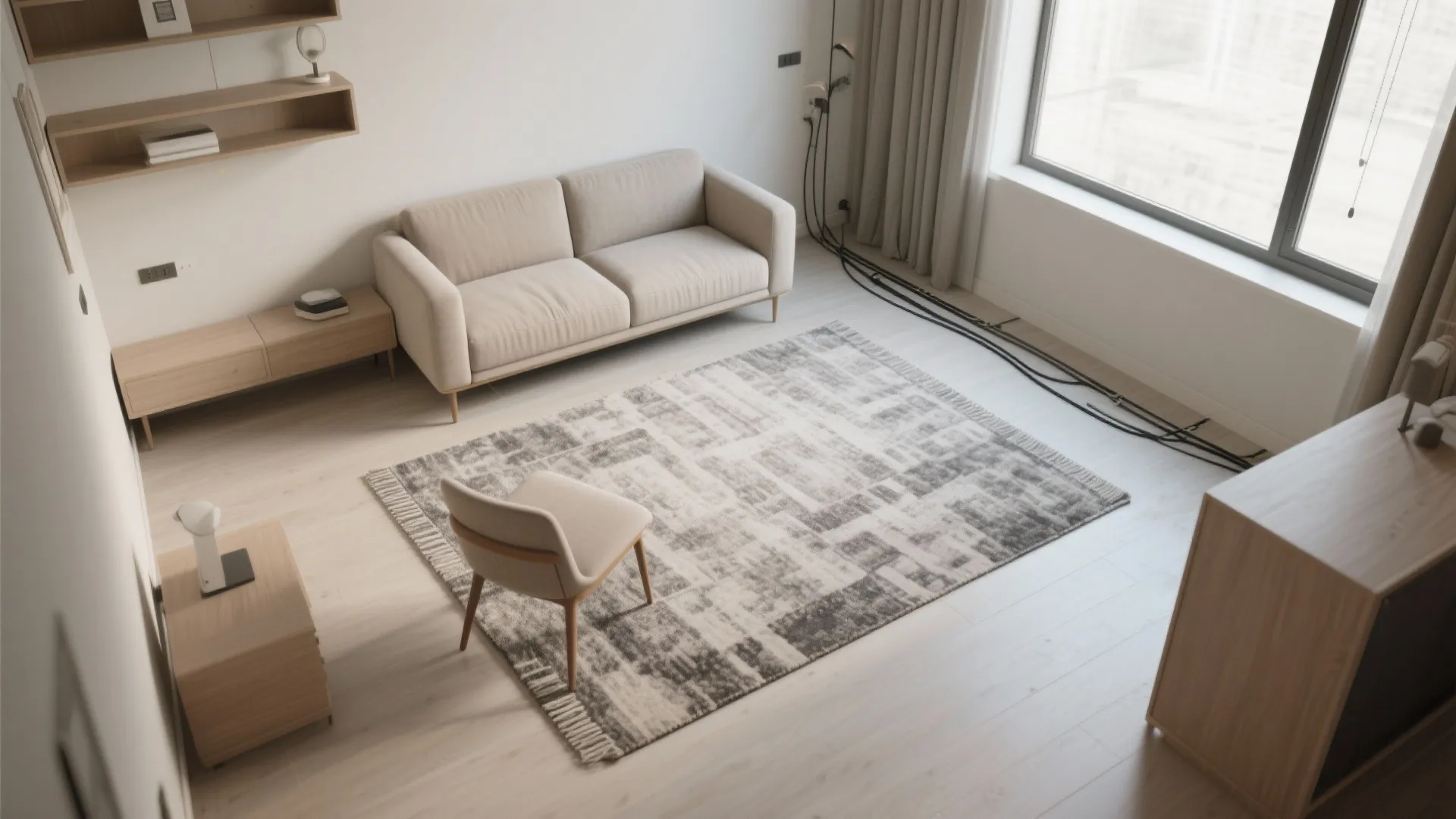 Zone the Floor With a Rug, Then Float the Furniture
