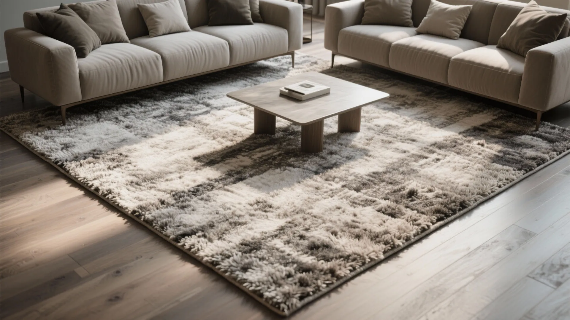 2. Area rug zoning for flexible layouts