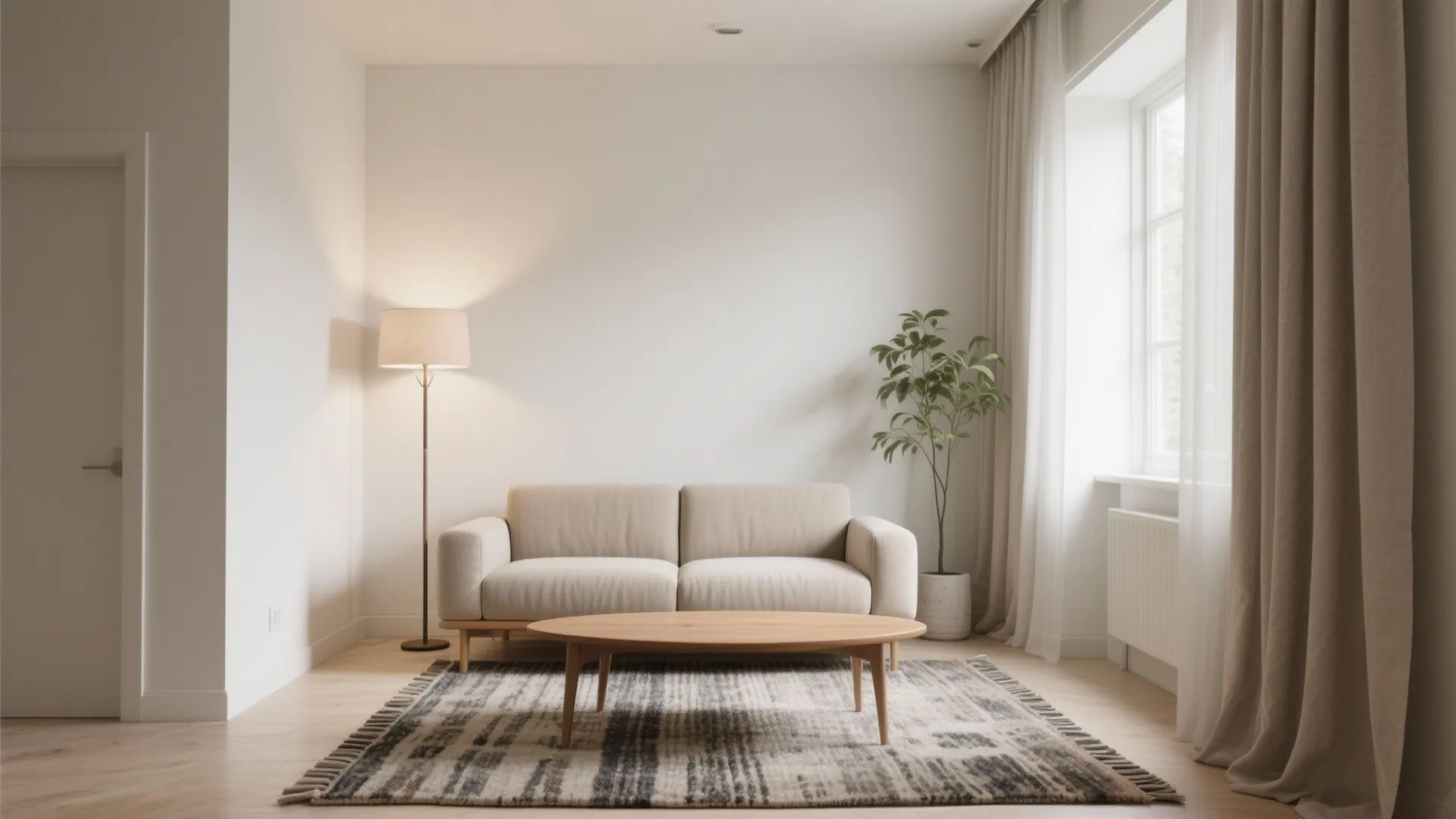 Zone with rugs and vertical rhythm