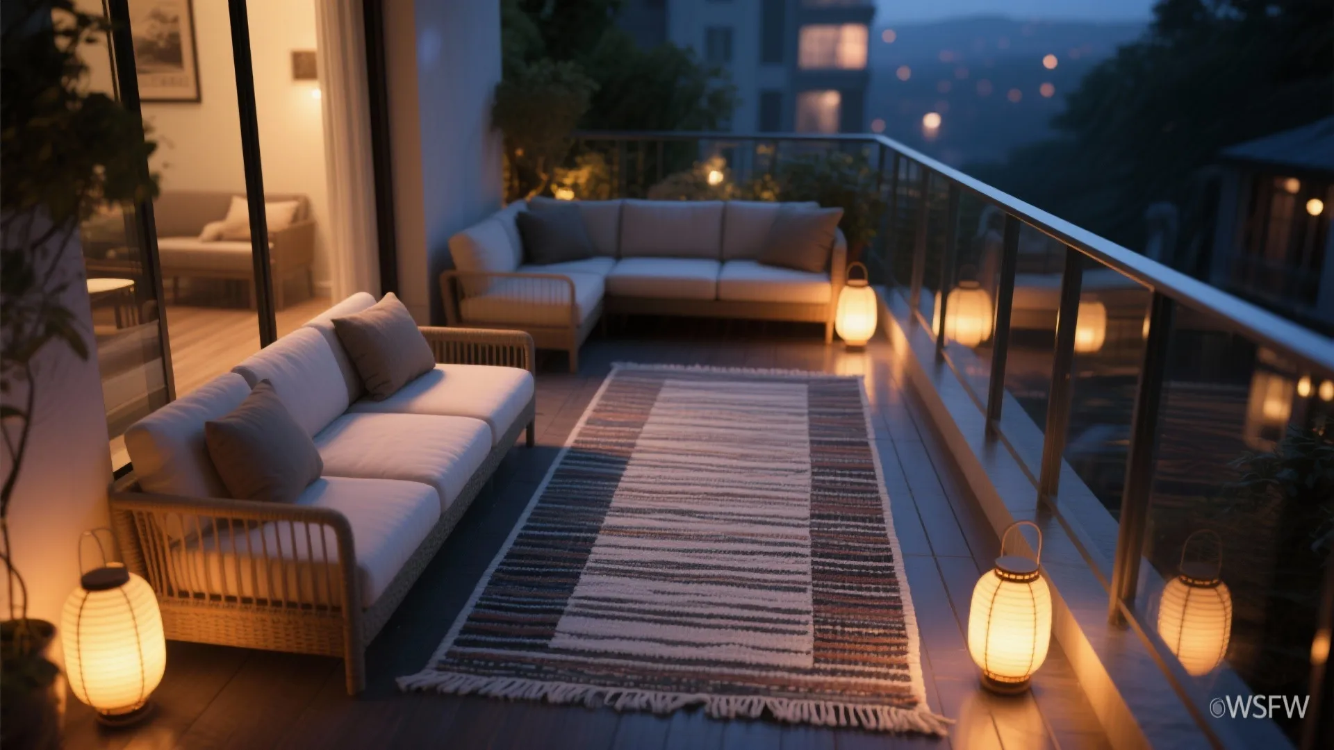 Zoning with Outdoor Rugs and Low Lighting