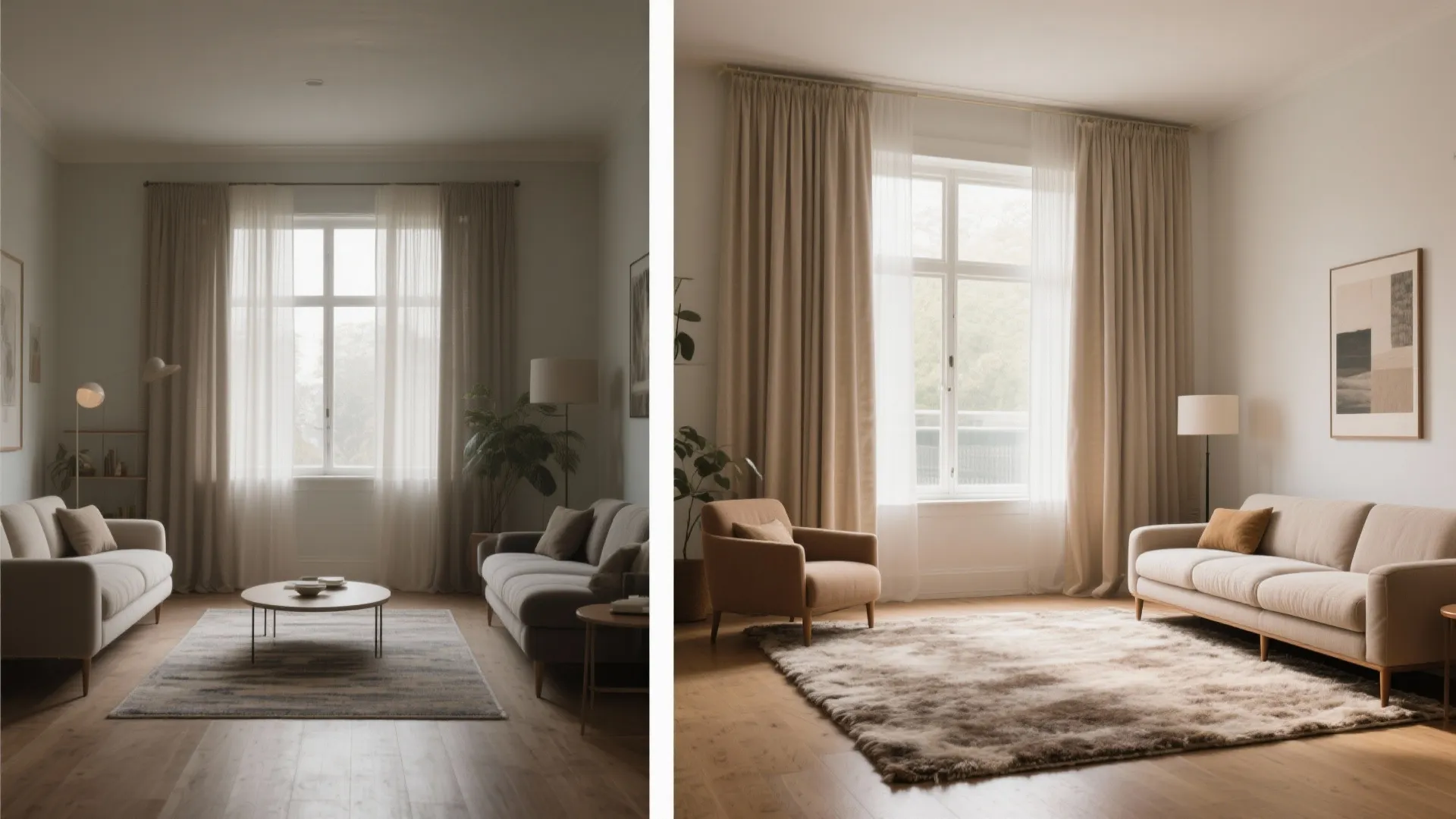 5) Soft power: rugs, curtains, and proportion