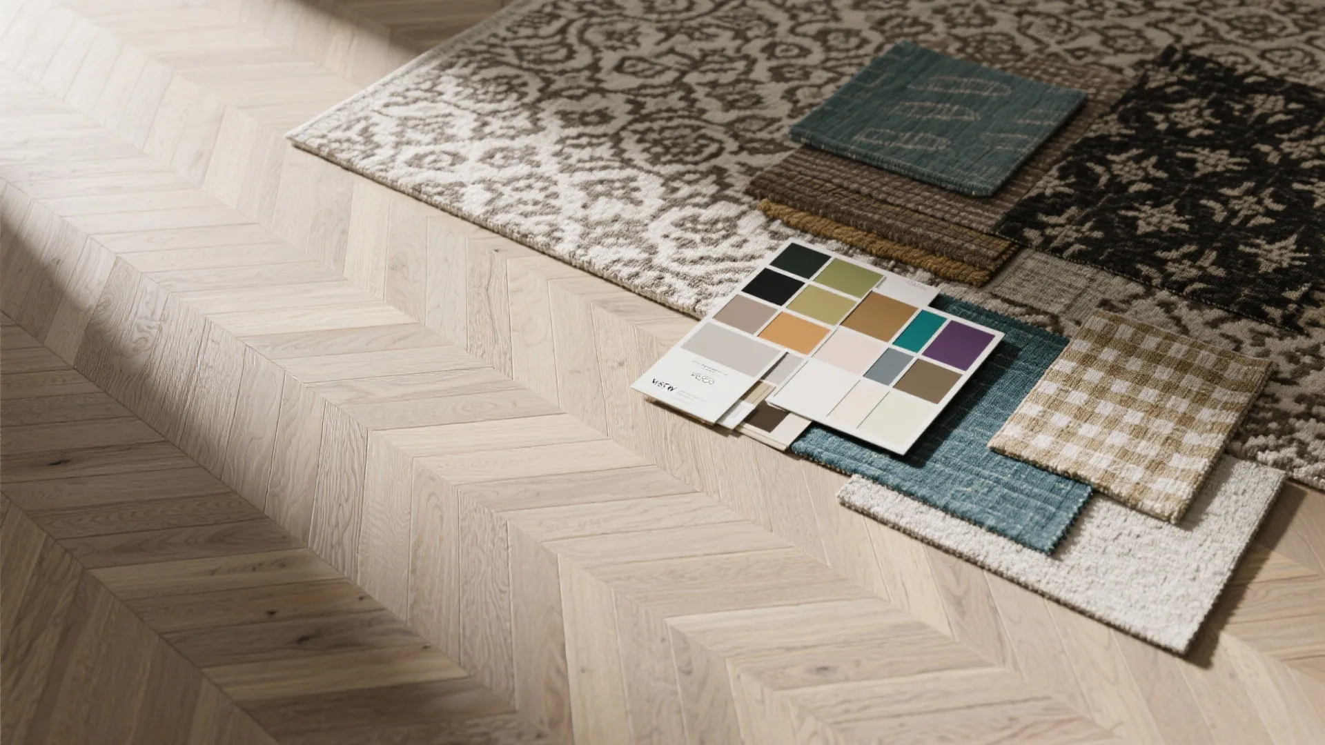 4. Patterned Rugs on Neutral Subfloors for Flexibility