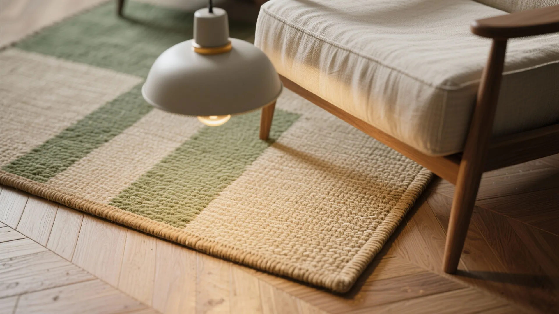 4. Layer rugs and lighting to create zones