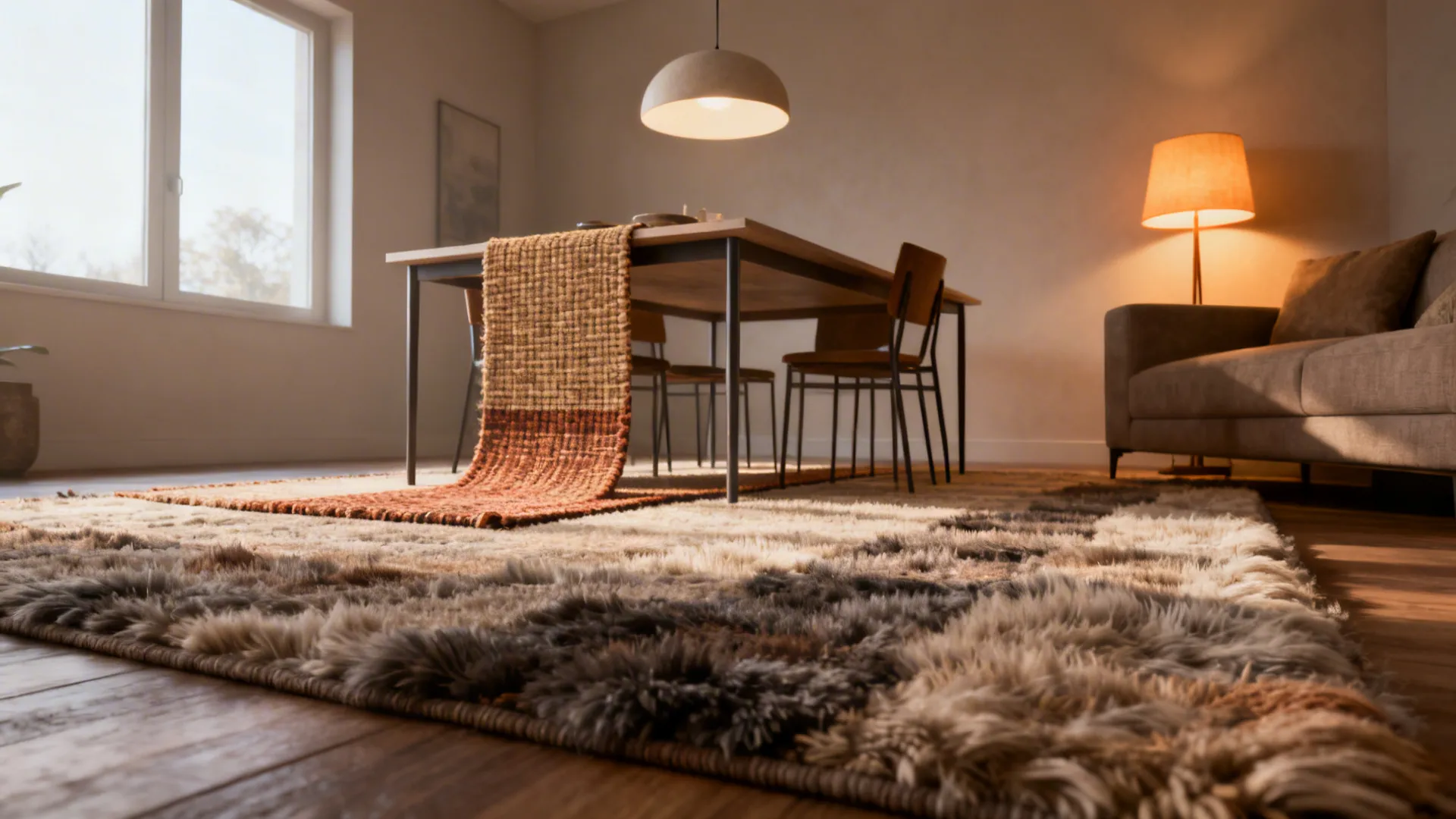 1. Define Zones with Rugs and Lighting