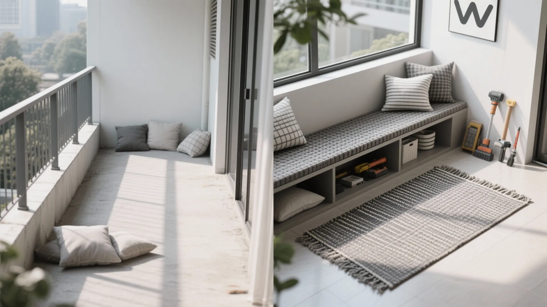 Weather-smart rugs and micro-storage