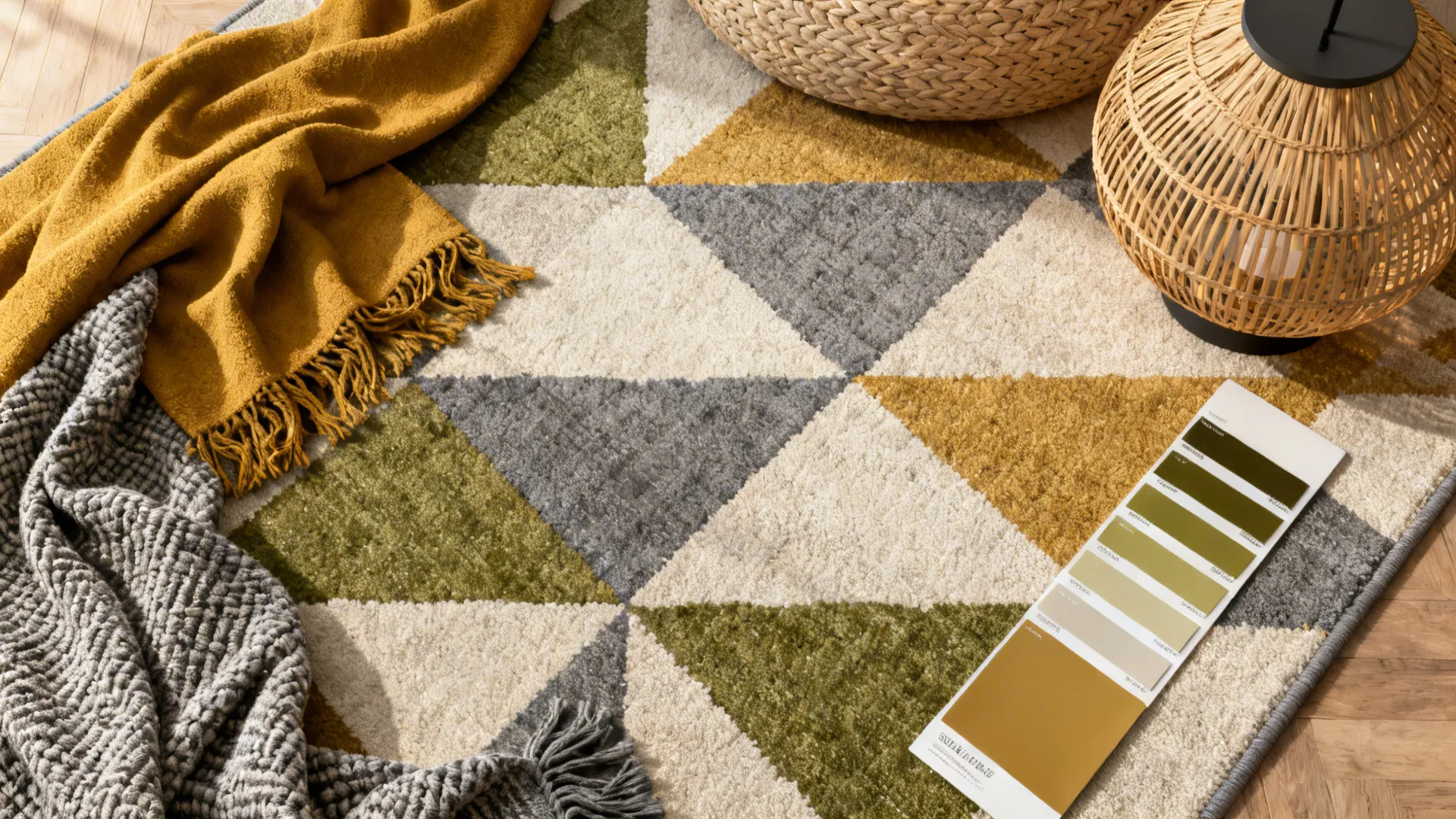 3. Mix Geometric Rugs and Organic Textures