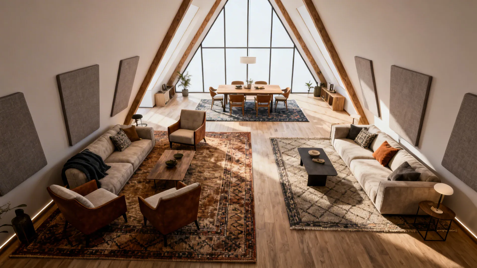 4. Use rugs and furniture groupings to define zones