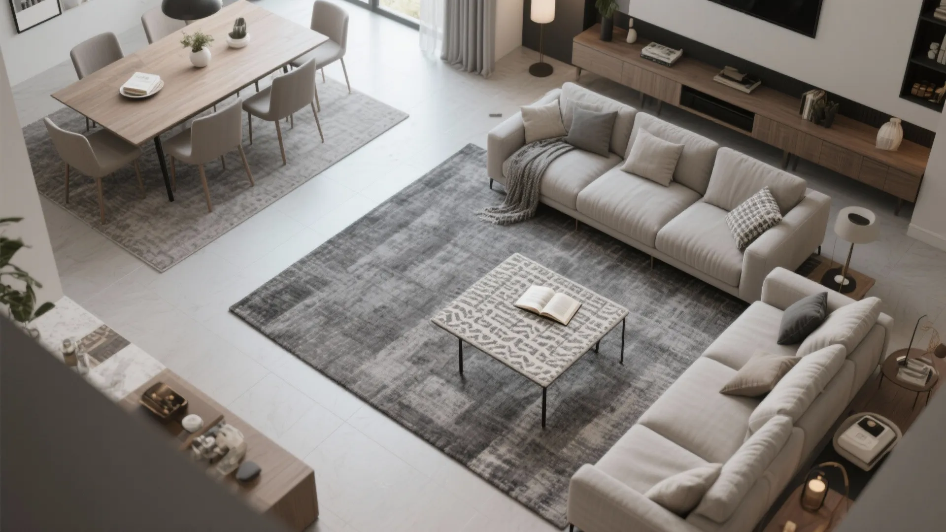 4. Layer with Rugs to Define Zones