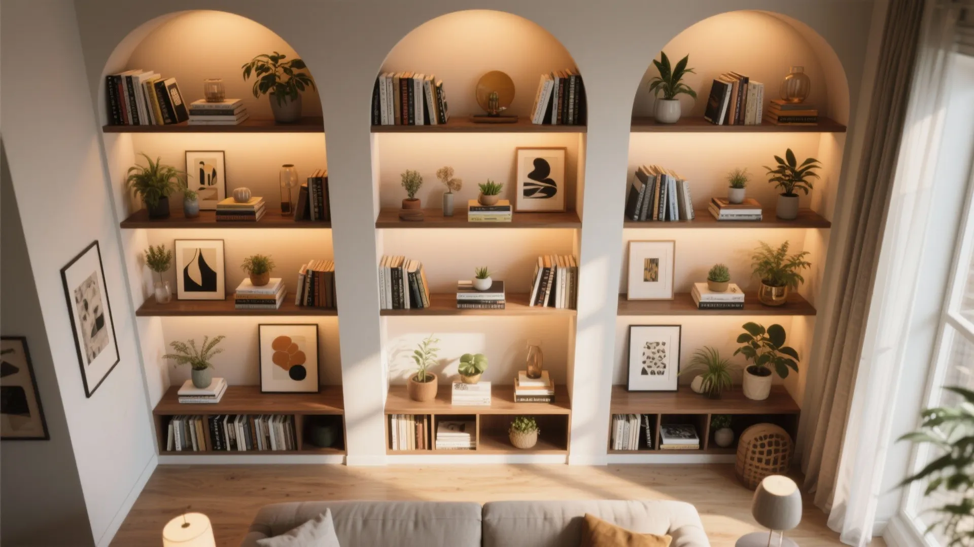 3. The Rule of Thirds for Shelf Styling