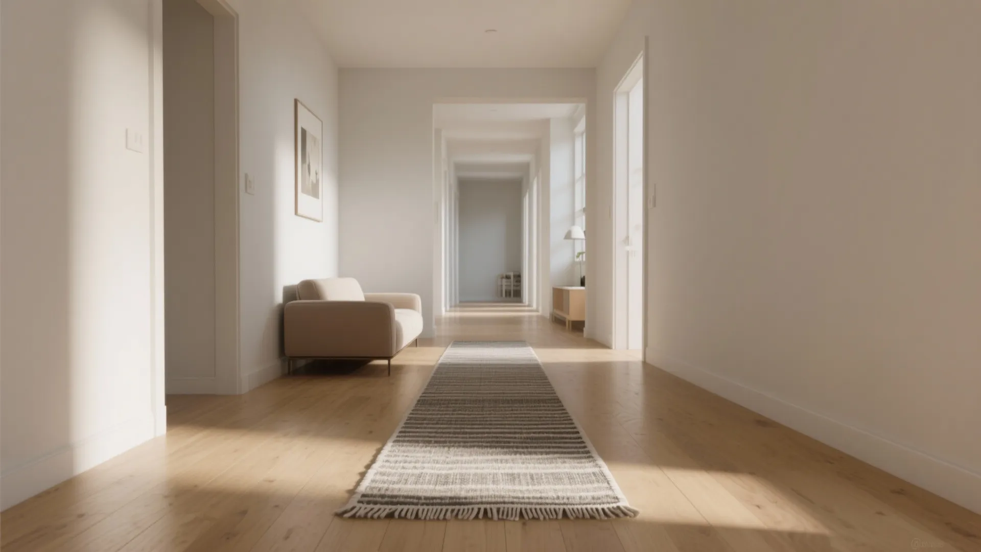 2. Use a 4x6 runner-as-rug for narrow layouts