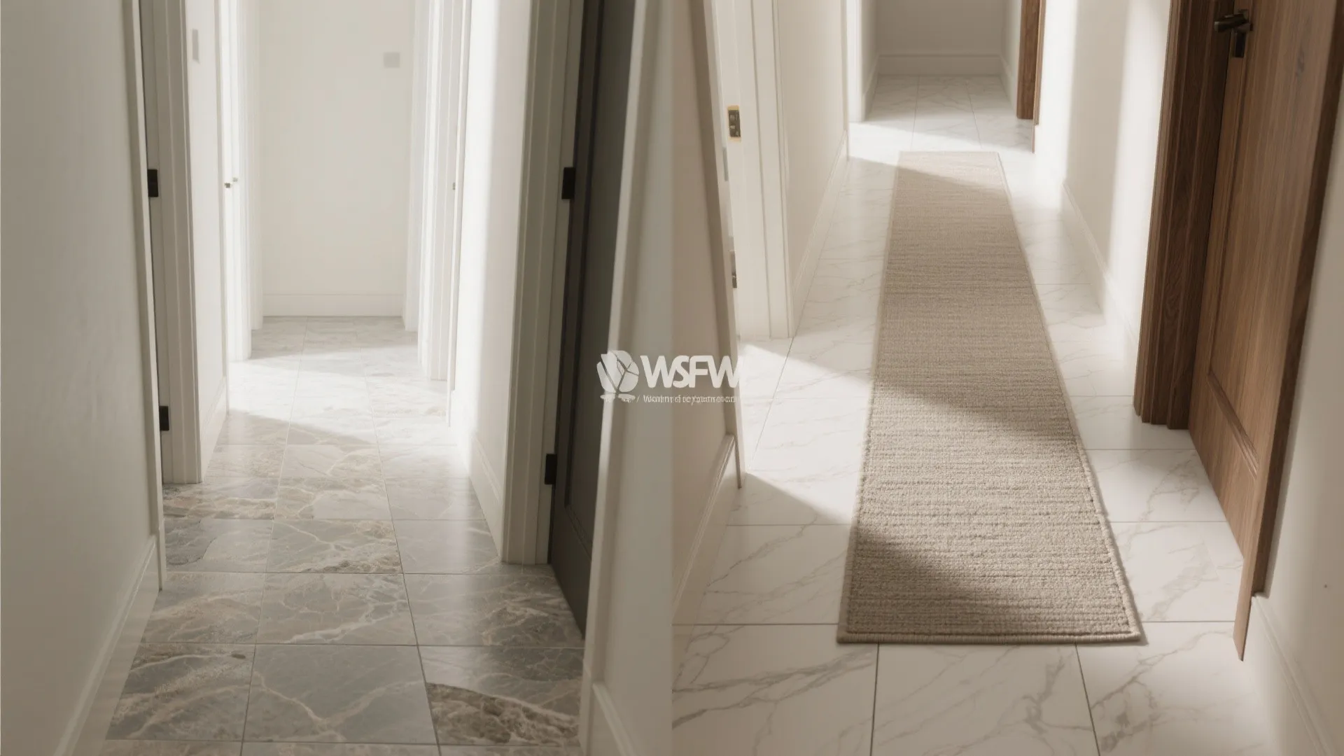 Stone-Look Porcelain + Layered Runners for Comfort