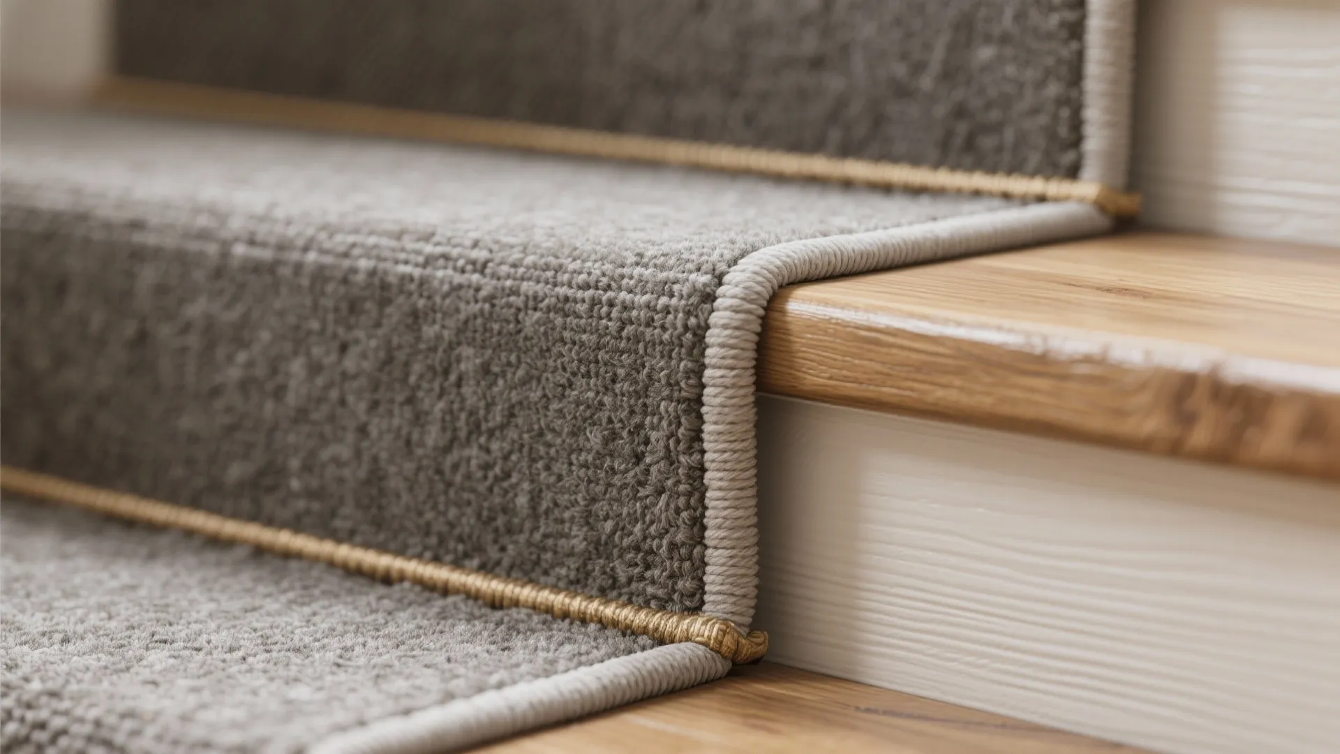 Stair runner with acoustic underlay and tonal contrast