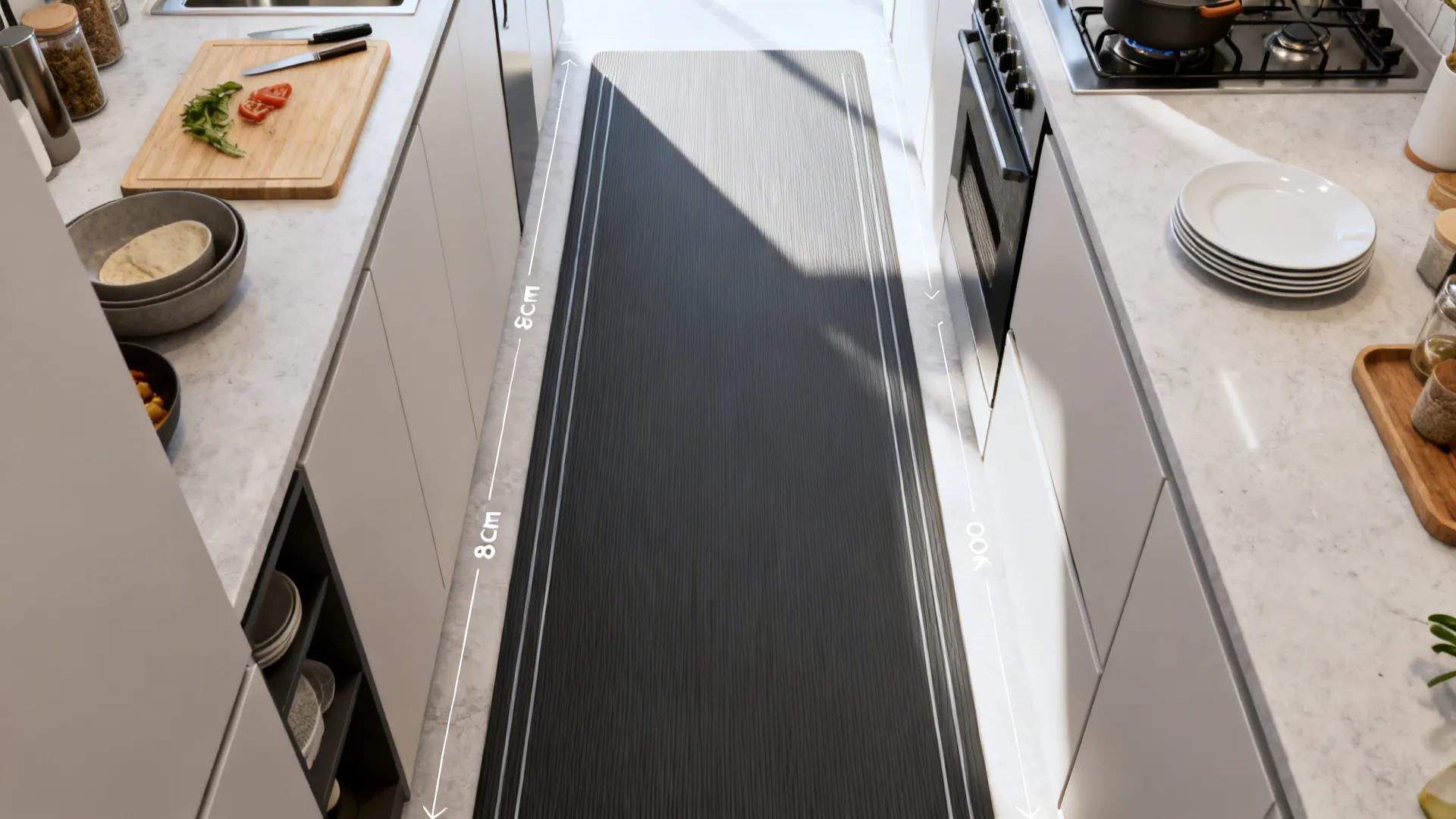 4) Runner-Length Mats for Galley Kitchens