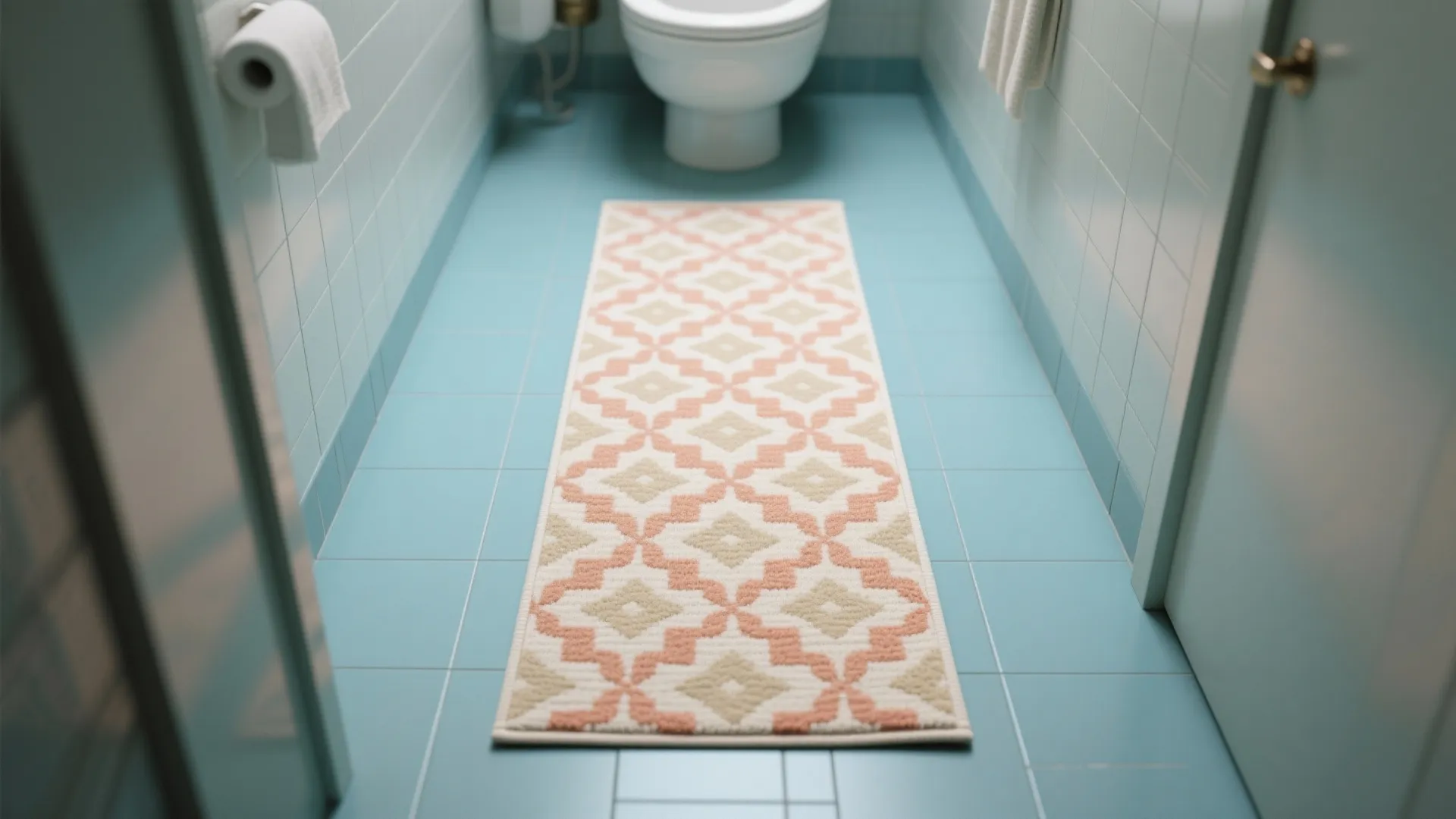 4. Add a patterned runner or small rug