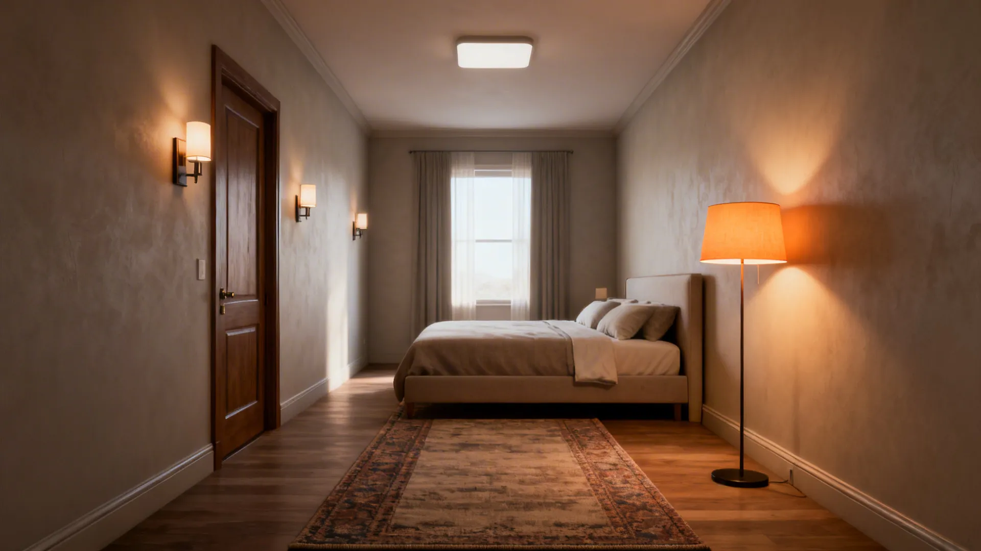 5. Create a Visual Walkway with Rugs and Lighting