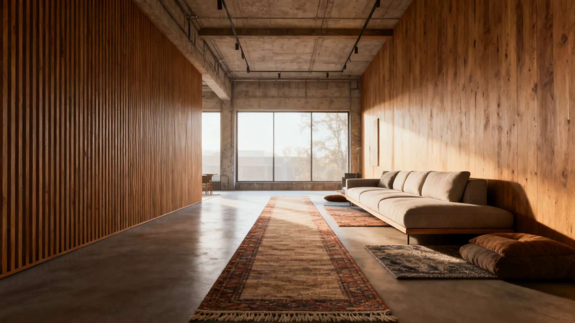 4. Runner or long narrow rug for sofa-only walls